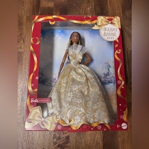 Barbie Holiday 2025 Doll in Gold and White Gown